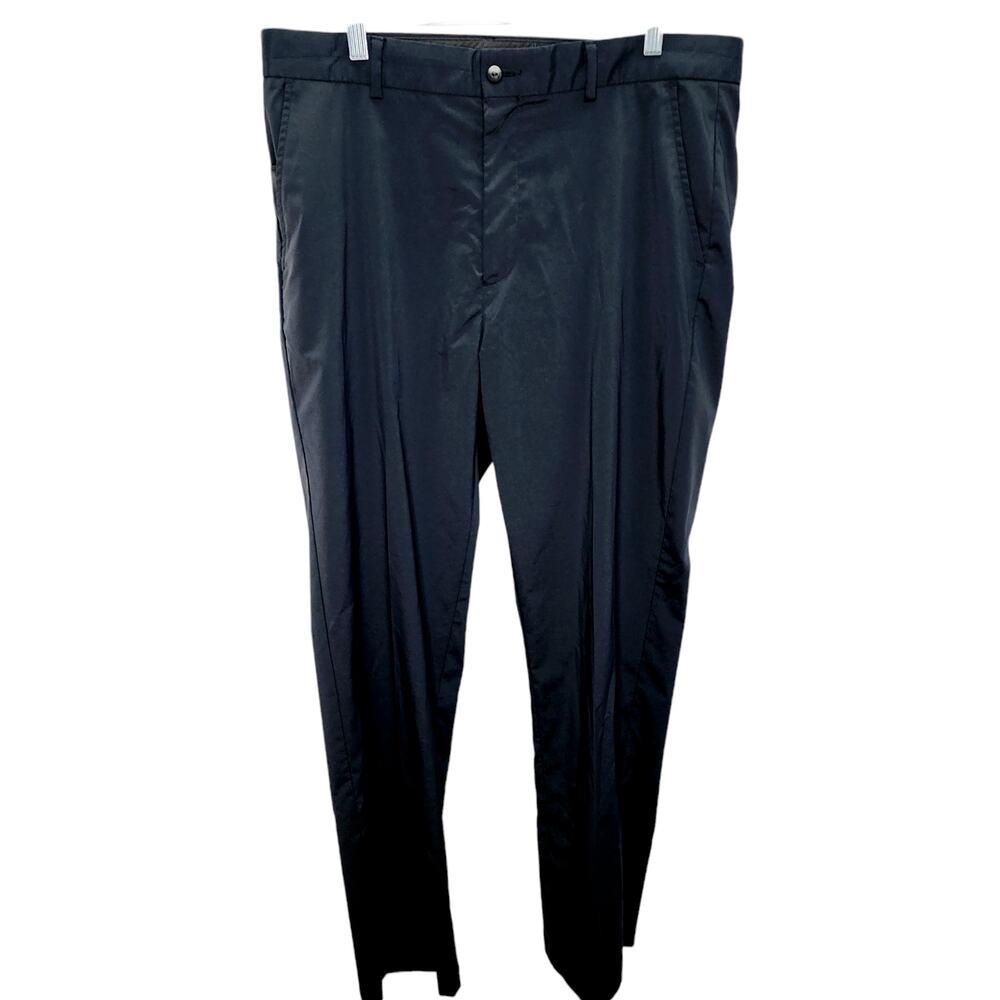 Greg Norman Men's Golf Pants 36 x32 Black Performance Flat Front Athletic